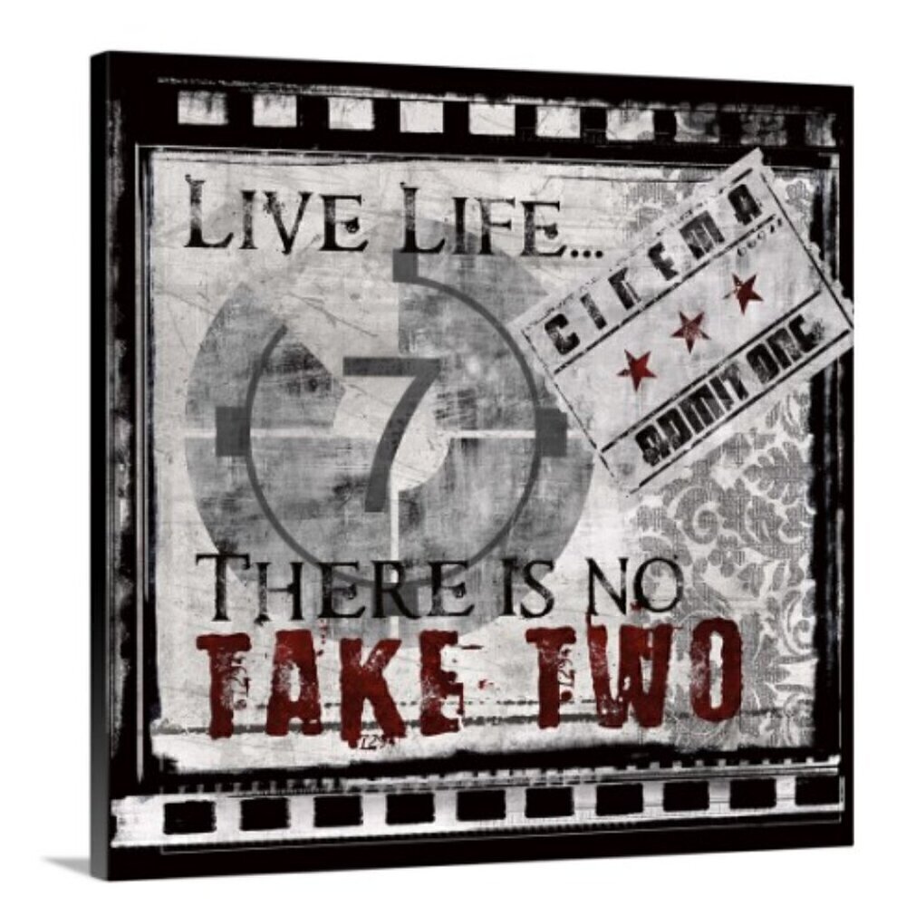 "Take Two" Framed Cinema Wall Decor - 14x14 Red Black